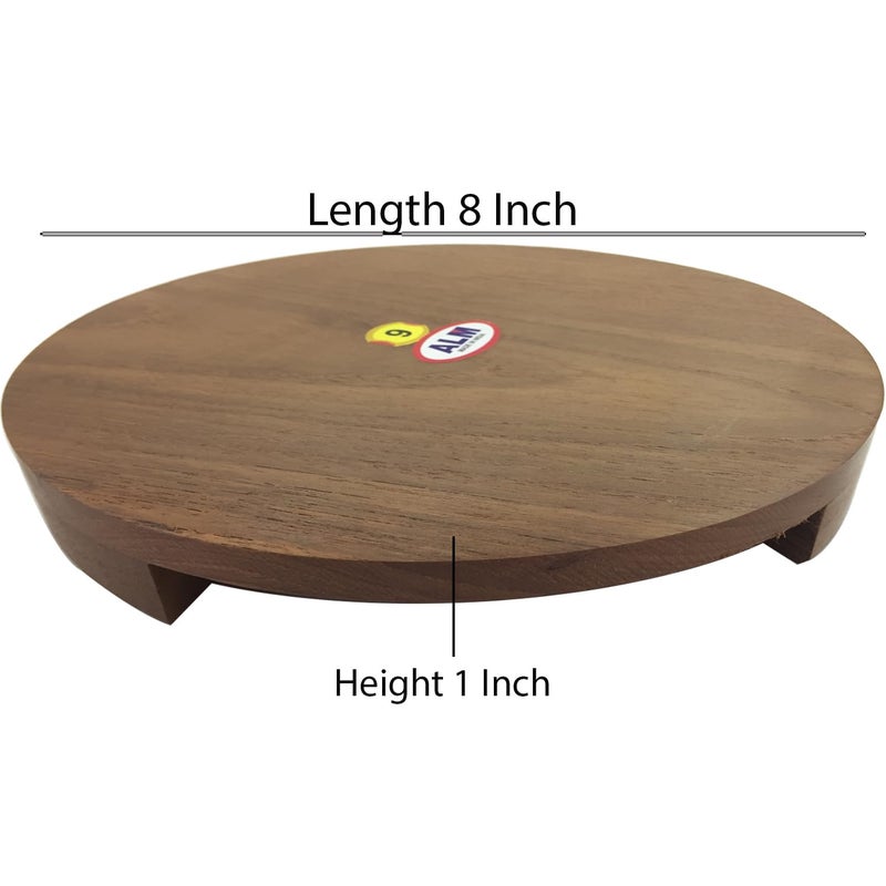 DBY Wooden Chakla Belan Set for Kitchen â€“ Natural Wood Rolling Board and Pin for Chapati, Roti, Puri, Dough Rolling Board, Non-Slip Base, Handmade Smooth Finish, Indian Traditional Cookware - Image 4
